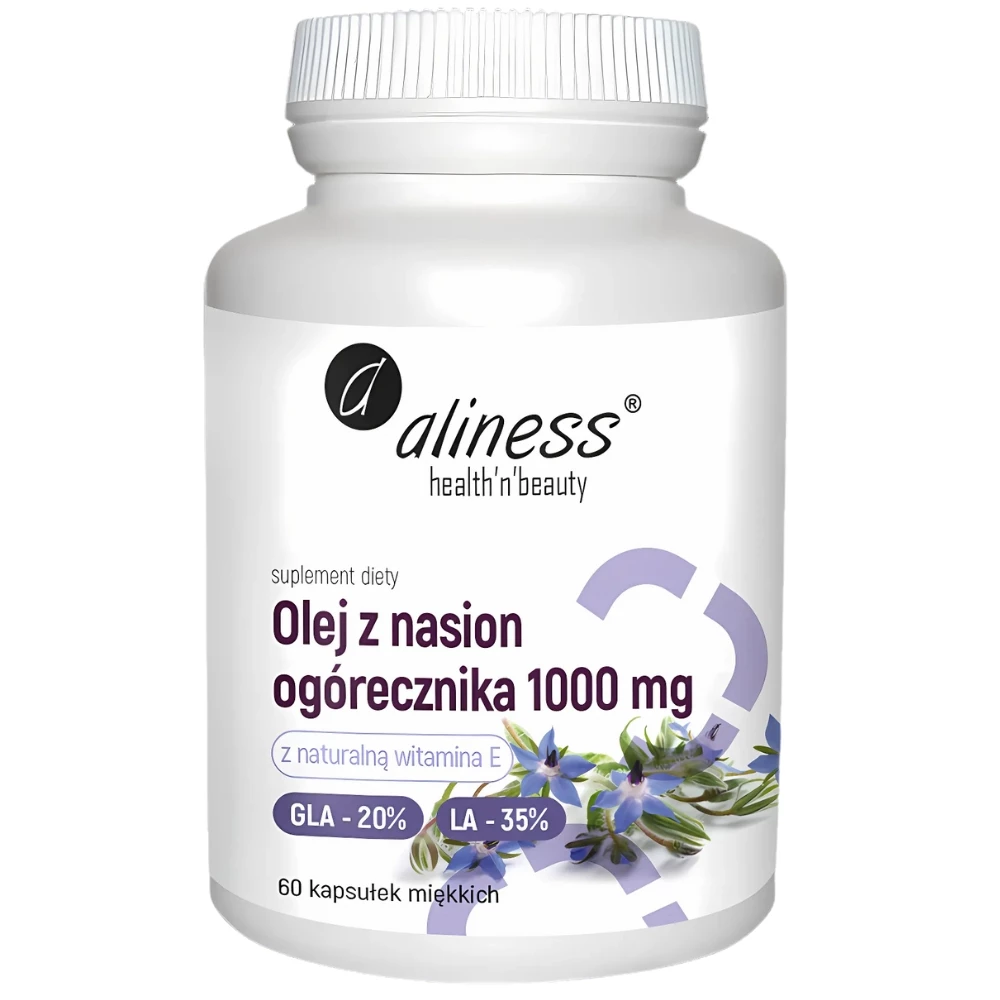 Aliness - Olej z nasion ogórecznika 20%/35% 1000 mg - 60 kapsułek